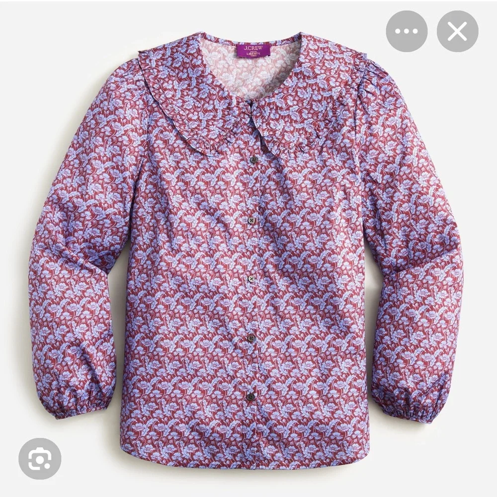 J. Crew Purple Floral Button-Down Blouse